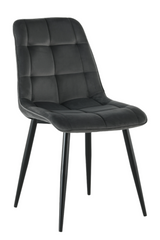 Cтілець обідній VITO GREY 51*60*90 (обідній стілець, спинка та сидіння дизайнерська тканина, чорні металеві ніжки)