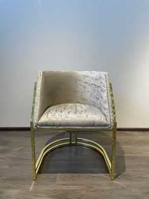 Обеденный стул SOLO BEIGE BFG02 GOLD (обеденный стул, обивка цвета беж, ножка-дуга золото металл)