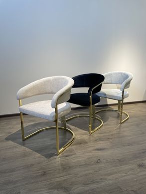 Обідній стілець SANTORINI BEIGE V1001 GOLD 61,5*56*81см (обідній стілець, обивка кольору беж, ніжка-дуга золото металл)