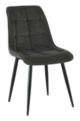 Cтілець обідній VITO GREY-2 51*60*90 (обідній стілець, спинка та сидіння дизайнерська тканина, чорні металеві ніжки)