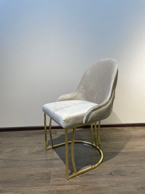 Стілець обідній RODOS LIGHT BEIGE BF03 GOLD (обідній стілець, обивка кольору світий беж, ніжка-дуга золото металл)(29802)(29799)