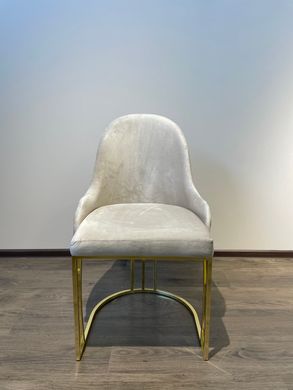 Стілець обідній RODOS LIGHT BEIGE BF03 GOLD (обідній стілець, обивка кольору світий беж, ніжка-дуга золото металл)(29802)(29799)