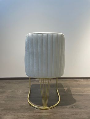 Обеденный стул MILOS CREAM L01 GOLD (обеденный стул, обивка цвета светлый беж, ножка-дуга золото металл))