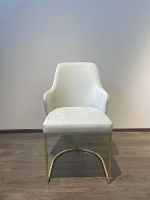 Обідній стілець MILOS CREAM L01 GOLD (обідній стілець, обивка кольору світлий беж, ніжка-дуга золото металл)