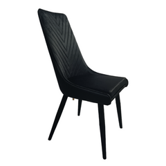 Обідній стілець АЛІКАНТЕ-4 ЧОРНИЙ 62*43*104 (обідній стілець, спинка і сидіння вельвет, ніжки чорний метал покриті велюром) (29787)