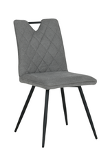 Cтілець обідній OTTO GREY 46*60*87 (обідній стілець, спинка та сидіння дизайнерська тканина, чорні металеві ніжки)