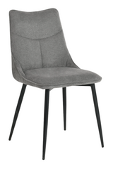 Cтілець обідній KELVIN GREY (обідній стілець, спинка та сидіння дизайнерська тканина, чорні металеві ніжки)