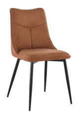 Cтілець обідній KELVIN CINNAMON (обідній стілець, спинка та сидіння дизайнерська тканина, чорні металеві ніжки)