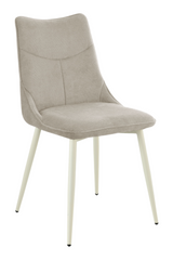 Cтілець обідній KELVIN BEIGE (обідній стілець, спинка та сидіння дизайнерська тканина, кремові металеві ніжки)