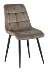 Cтілець обідній VITO CAPUCCINO 51*60*90 (обідній стілець, спинка та сидіння дизайнерська тканина, чорні металеві ніжки)