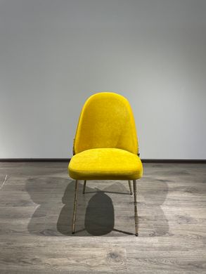 Обідній стілець CORSICA YELLOW GOLD 48*47*80 Стілець обідній RODOS MOKKO L04 GOLD (обідній стілець, обивка жовтого кольору, ніжки золото металл)