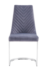 Обідній стілець ALICANTE-G DARK GREY (Обідній стілець, темно-сіра оббивка, ніжка-дуга зі срібного металу) (29596)