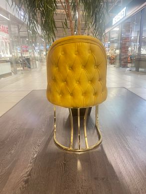 Обідній стілець RODOS GOLD ML09 GOLD (обідній стілець, обивка жовтого кольору, ножка-дуга золото металл)
