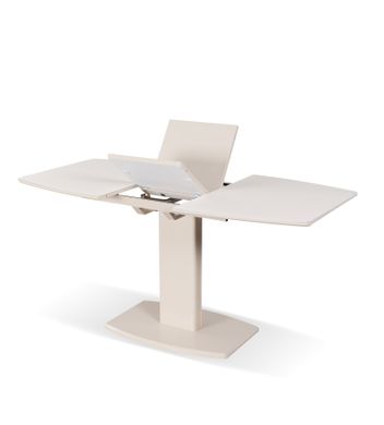 Стол обеденный Милан-1 (стекло), TES MOBILI, стеклянная столешница, цвет крем, нога крем (28001)