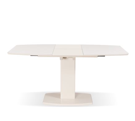 Стол обеденный Милан-1 (стекло), TES MOBILI, стеклянная столешница, цвет крем, нога крем (28001)
