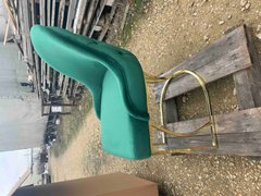 Обідній стілець RODOS GREEN VELVET GOLD (обідній стілець, обивка зеленого кольору, ножка-дуга золото металл)