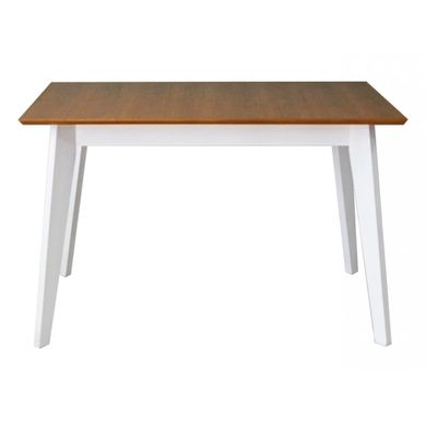Стол обеденный раскладной деревянный МИЛАН, 1200/1600 прямоугольный, MADE-IN-UKRAINE, White\Natural (29470)