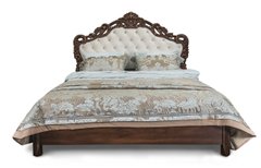Кровать 1800 с мягким изголовьем Рафаэль Имар, цвет: орех, отделка: глянец (28844)