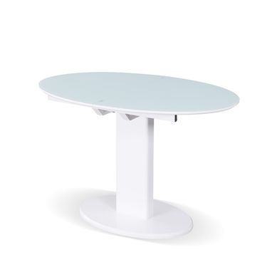 Стол обеденный Милан (стекло мат), TES MOBILI, стеклянная матовая столешница, цвет кофе, нога тортора (28435)