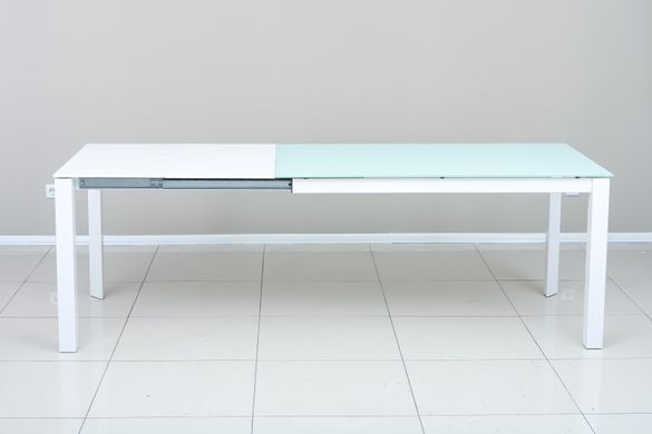 Стіл обідній Ріміні-3 (скло мат), TES MOBILI, скляна стільниця, колір білий, нога біла (28410)