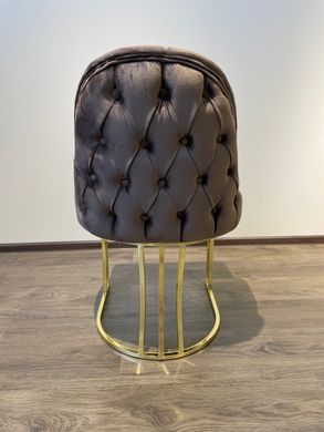 Стул обеденный RODOS MOKKO L04 GOLD (обеденный стул, обивка цвета мокко, ножка-дуга золото металл)(29802)
