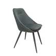 Scaun de sufragerie VALENCIA GRI 56*54*85 (scaun de sufragerie, spătar și șezut catifea gri, picioare metal negru acoperite cu catifea gri) (29581)