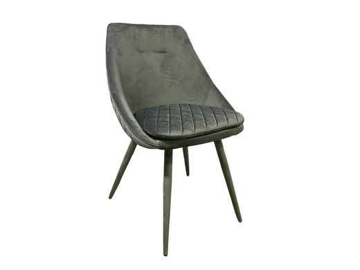 Обідній стілець ВАЛЕНСІЯ СІРИЙ 56*54*85 (обідній стілець, спинка і сидіння вельвет сірий, ніжки чорні металеві, покриті сірим вельветом) (29581)