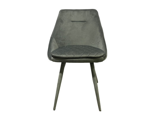 Обеденный стул ВАЛЕНСИЯ СЕРЫЙ 56*54*85 (обеденный стул, спинка и сиденье серый вельвет, ножки черный металл, покрытый серым вельветом) (29581)