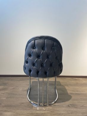 Scaun de sufragerie RODOS DARK GREY ВF29 CROM (scaun de sufragerie, tapițerie gri, picior arc din metal argintiu)(29803)
