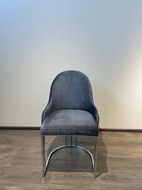 Стілець обідній RODOS DARK GRAY ВF29 CHROME (обідній стілець, обивка сірого кольору, ножка-дуга срібло металл)(29803)