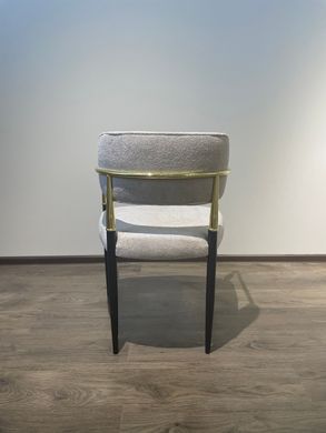 Scaun de sufragerie KORFU BEIGE B03 GOLD (scaun de sufragerie, tapițerie bej, picior arc din metal auriu)