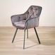 Крісло з підлокітниками обіднє сучасне Lounge Impulse Plus, велюр/метал, ткань Malcolm-32 (серый), нога серая (29519) фото 3