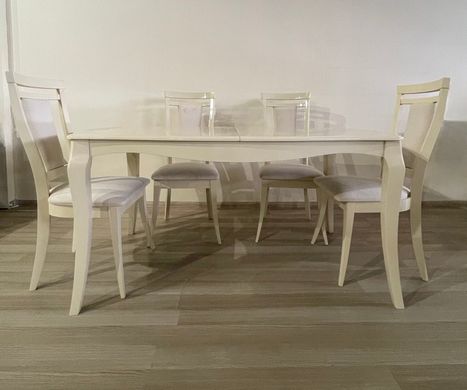 Стол обеденный раскладной деревянный Маркиз 160*90+40, прямоугольный, MADE-IN-UKRAINE , слоновая кость (29674)