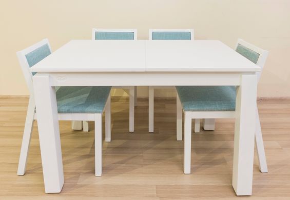 Стол обеденный раскладной деревянный Марко 120*80+40, прямоугольный, MADE-IN-UKRAINE , белый (29673)