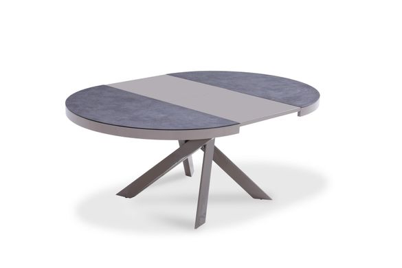 Стол обеденный Павия-1 (керамика), TES MOBILI, серая керамическая столешница стекло, нога и столешница капучино (28135)