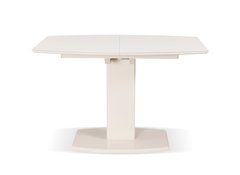 Стол обеденный Милан-1 (стекло мат), TES MOBILI, матовая стеклянная столешница, цвет крем, нога крем (28436)