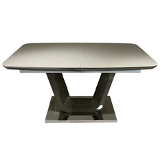 Стол обеденный Ковентри 140 см (стекло мат), TES MOBILI, матовая стеклянная столешница, цвет капучино, нога капучино, декоративная вставка метал, опора метал (29325)