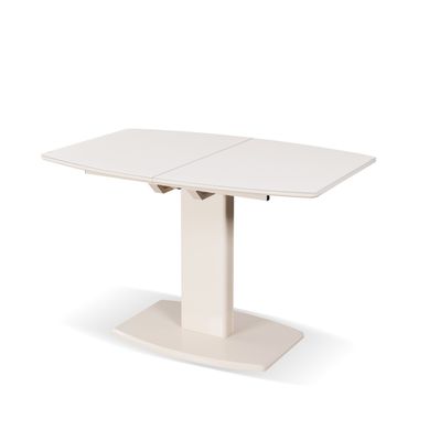Стол обеденный Милан-1 (стекло мат), TES MOBILI, матовая стеклянная столешница, цвет крем, нога крем (28436)