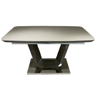 Стол обеденный Ковентри 140 см (стекло мат), TES MOBILI, матовая стеклянная столешница, цвет капучино, нога капучино, декоративная вставка метал, опора метал (29325)