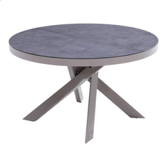 Обідній стіл ПАВІА КАВА КЕРАМІКА 130/190*95*77 (розкладний стіл з механізмом, стільниця МДФ кавова + сіра кераміка, ніжка металева кавова) (29597)