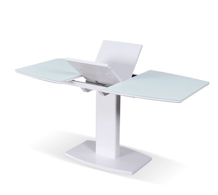 Стол обеденный Милан-1 (стекло мат), TES MOBILI, матовая стеклянная столешница, цвет белый, нога белая (28436)