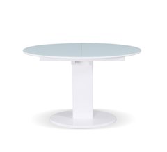 Стол обеденный Милан (стекло), TES MOBILI, стеклянная столешница, цвет белый, нога белая (26871)