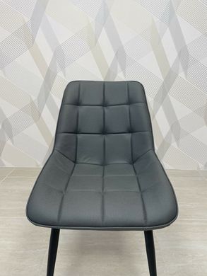 Обідній стілець ВІТОРІЯ ТЕМНО-СІРИЙ 50*65*87 (обіднє крісло, спинка і сидіння темно-сірий вельвет, ніжки чорний метал) (29576)