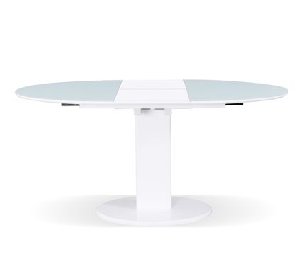 Стіл обідній Мілан (скло), TES MOBILI, скляна стільниця, колір білий, нога біла (26871)