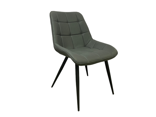 Обідній стілець ВІТОРІЯ ТЕМНО-СІРИЙ 50*65*87 (обіднє крісло, спинка і сидіння темно-сірий вельвет, ніжки чорний метал) (29576)