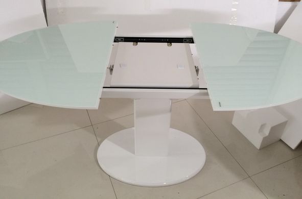 Стол обеденный Милан (стекло), TES MOBILI, стеклянная столешница, цвет белый, нога белая (26871)