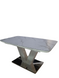 Стіл обідній Кембридж 160 см (склокераміка), TES MOBILI, глянцева керамічна стільниця, колір білий мармур, нога біла, декоративна вставка метал, опора метал (29324) фото 1