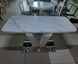 Стол обеденный Кембридж 160 см (стеклокерамика), TES MOBILI, глянцевая керамическая столешница, цвет белый мрамор, нога белая, декоративная вставка метал, опора метал (29324) фото 9