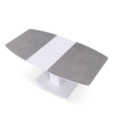 Стіл обідній Мілан-1 (кераміка), TES MOBILI, стільниця склокераміка GC004, окантовка мдф біла, нога біла (28437)