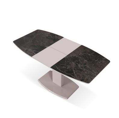 Стол обеденный Милан-1 (керамика),TES MOBILI, столешница стеклокерамика KL-30, окантовка мдф капучино, нога тортора (28437)